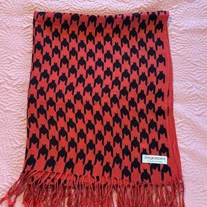 100% Orange and Black Scarf